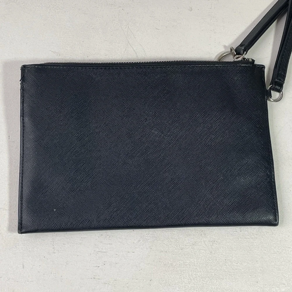 Guess Zipper Pouch Y2K Clutch Cosmetic Bag Black